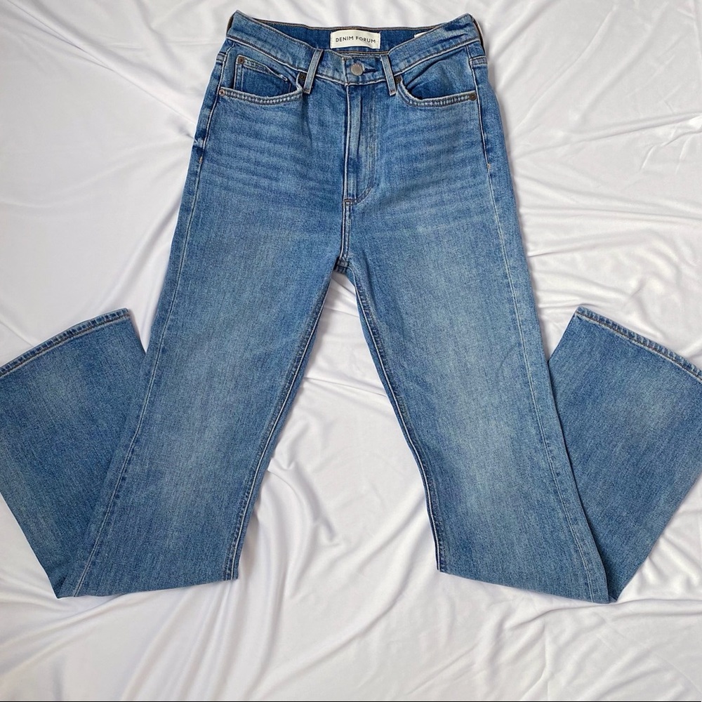DENIM FORUM MARIANNE HIGH RISE FLARE BLUE JEANS SOLD OUT EVERYWHERE. SIZE 26